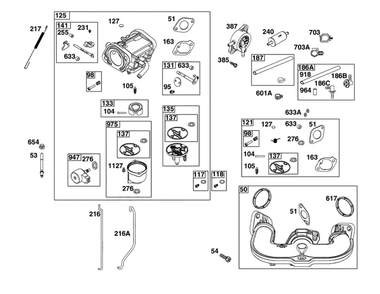 Part Location Diagram of 84001910 Briggs and Stratton Kit, Throttle Shaft